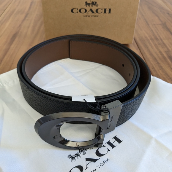 Coach Other - Coach Signature Pebbled Leather  38 Mm Buckle Cut to Size Belt New in Box
